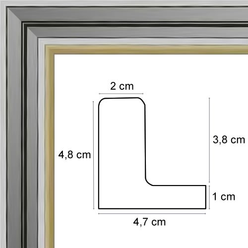 Cadre Doré avec Marie-louise pour toile sur mesure- Encadrement avec marie  louise sur mesure-cadre tableaux